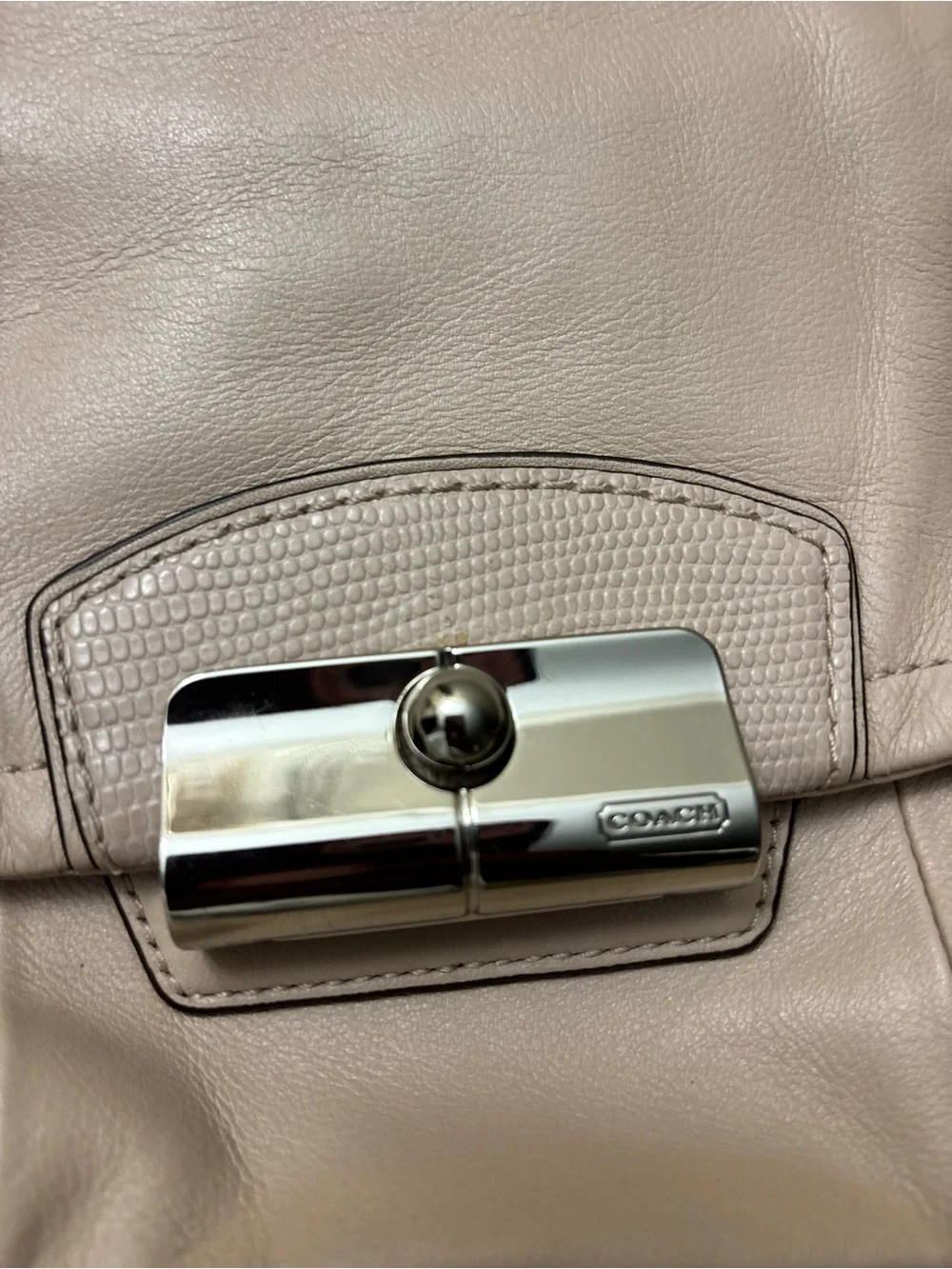 Coach Leather Kristen Hobo Shoulder Bag in Taupe - Women's Everyday Hobo